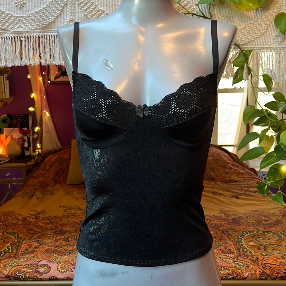 Elegant Black Lace Camisole Top